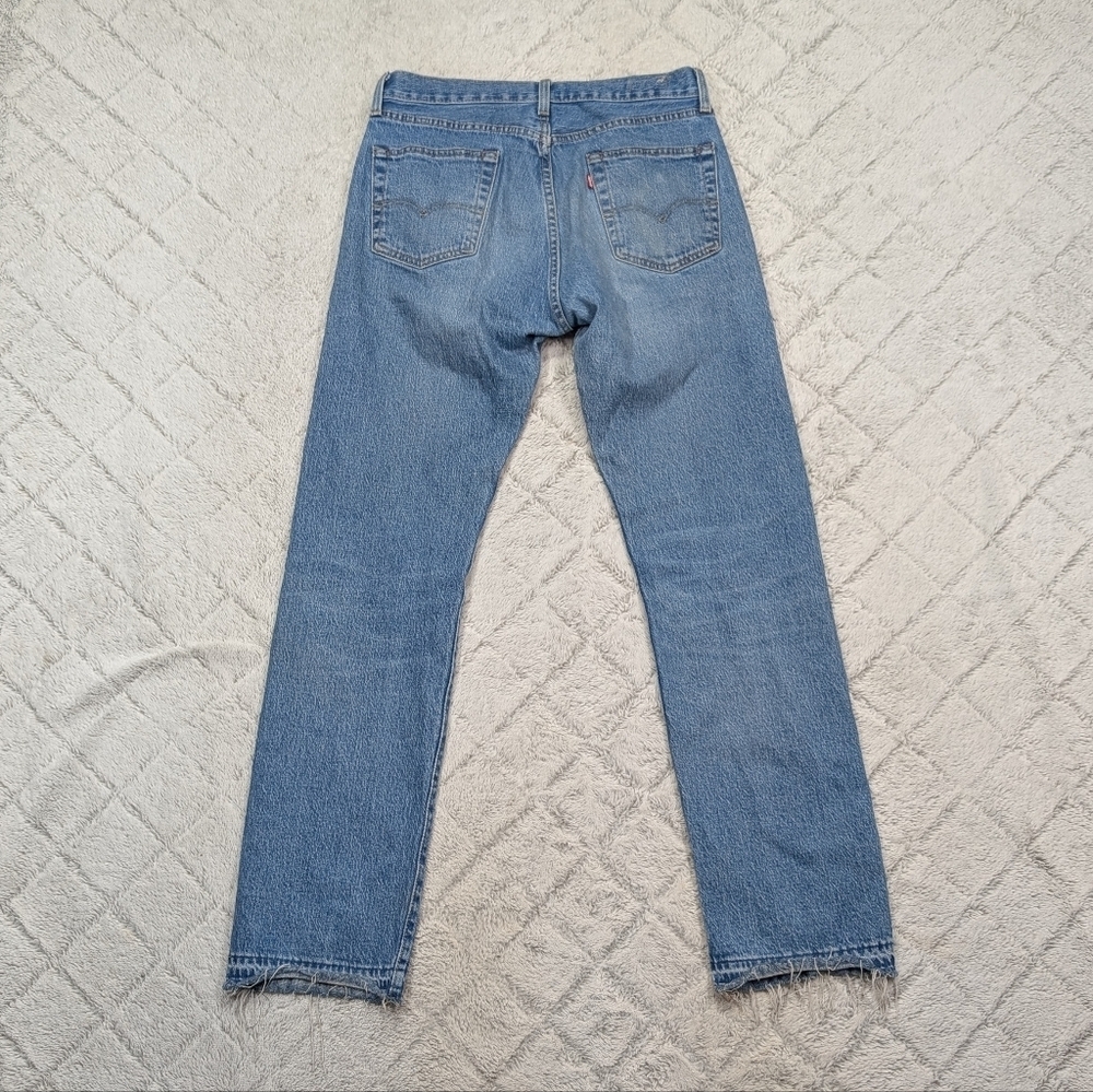 Levis Jeans Womens 30 Blue Light Original Straight Fit Premium Denim Full - Picture 9 of 11